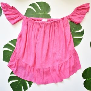 Misa Los Angeles Bright Pink Off Shoulder Blouse
